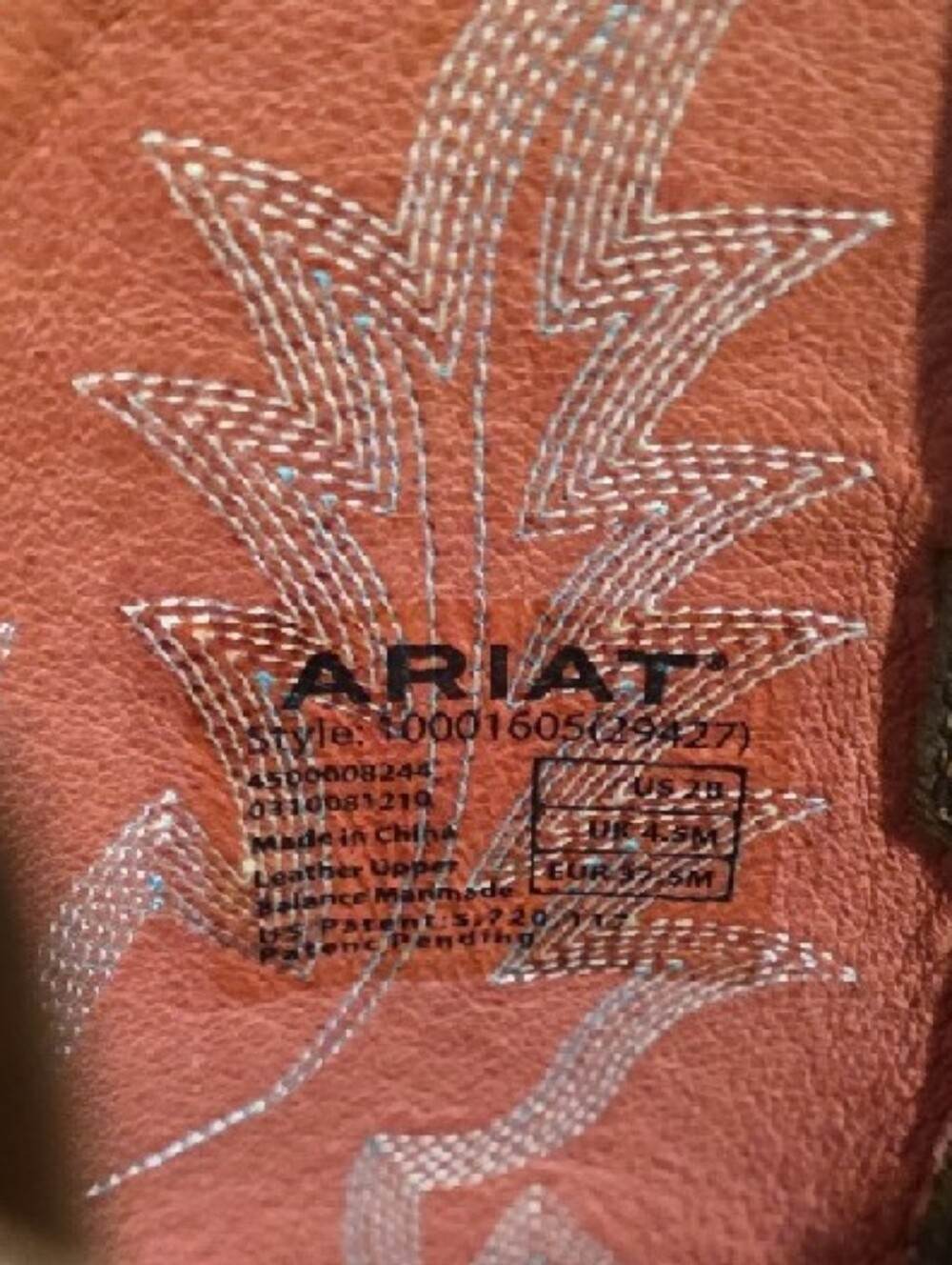 Ariat Womens Brown Leather Western Heeled Boots with Red Interior - Picture 7 of 7